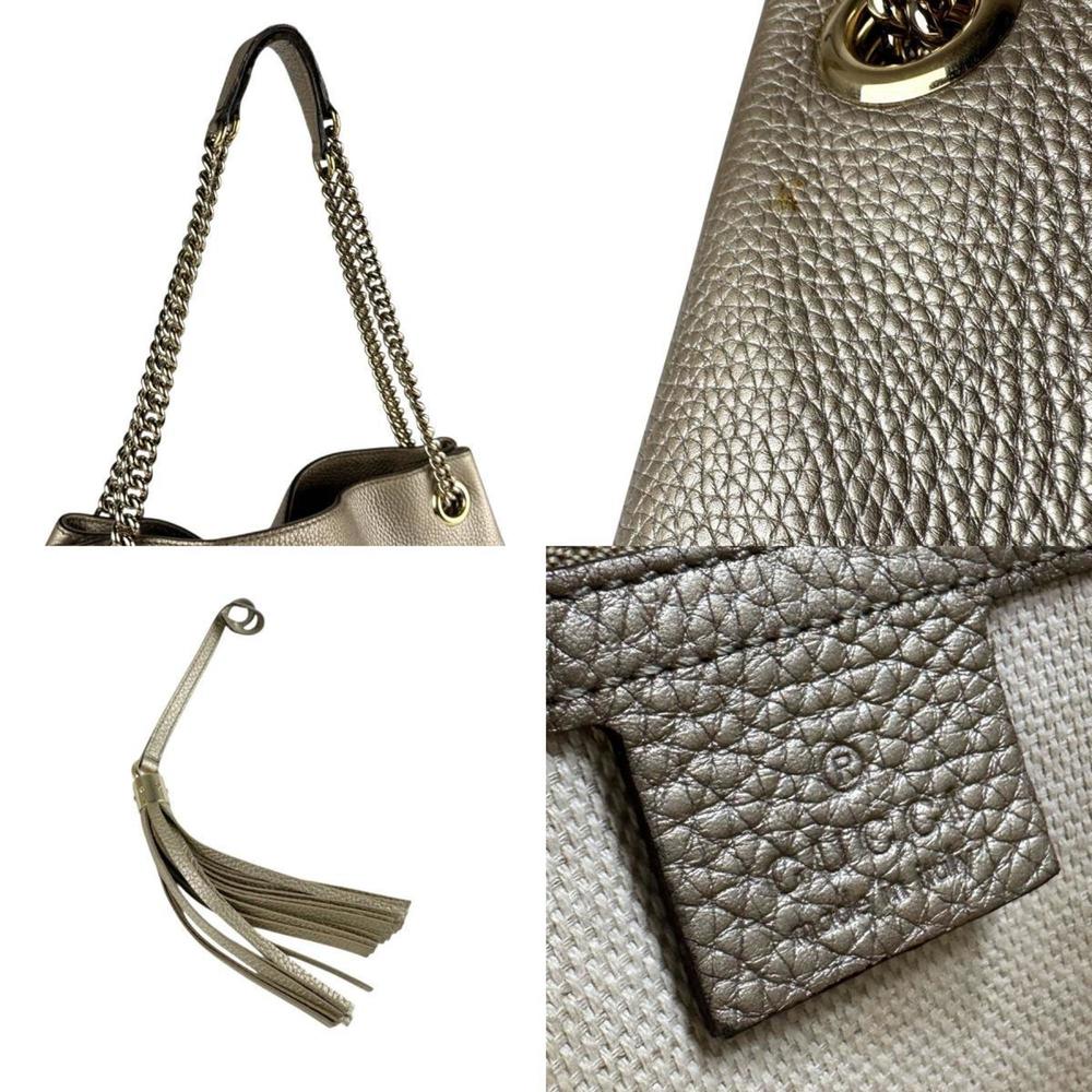Gucci Soho Leather Shoulder Bag in Gold for Women, 308982 z7373 - Picture 4 of 5
